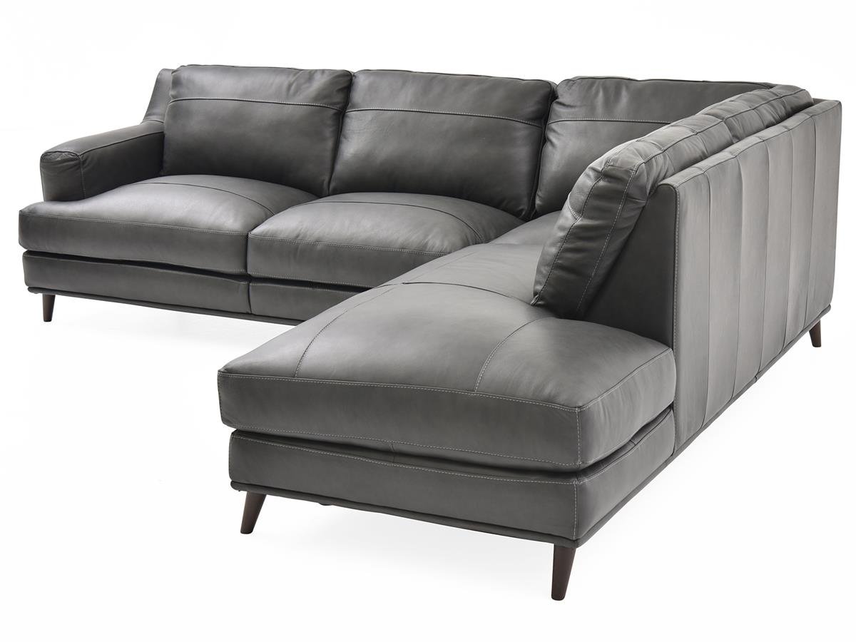 Caruso Top-Grain Leather Two-Piece Sectional